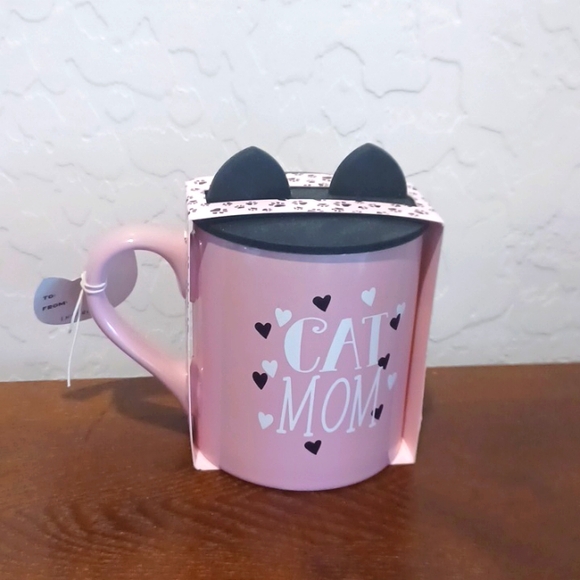 NWT Pink Cat Mom Mug With Silicon Lid - Picture 3 of 4